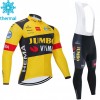 Conjunto Maillot + Culotte largo con tirantes Invierno Termico 2020 Team Jumbo-Visma N001